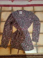 esprit  bluse blumen blümchen mille fleur chiffon 40  grau grün pink lila band