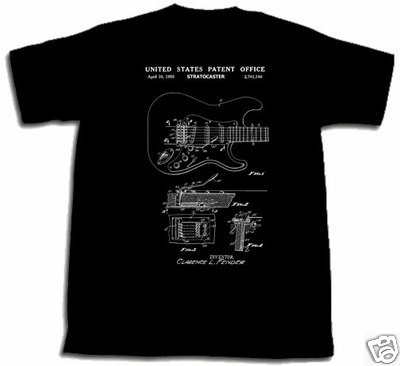 FENDER STRATOCASTER GUITAR PATENT SHIRT 