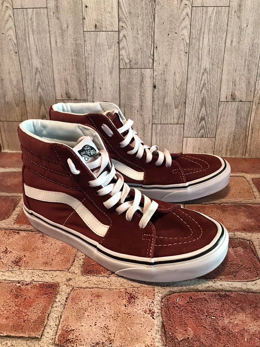 Vans Era Hightop Mens Womens Sneakers Red White Suede Sk8t