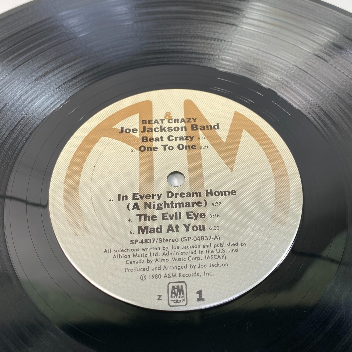 Joe Jackson LP Vinyl Beat Crazy PROMO Gold Stamp 1980 A&M SP 4837