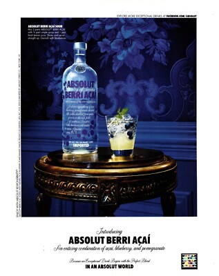 PTP76 WERBUNG 11X8'' ABSOLUT BERRI ACAI VODKA
