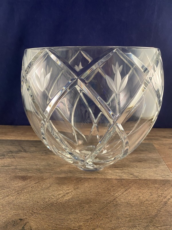 Vintage Lenox Clear Crystal Console Bowl Savannah Pattern 7" x 7" EUC Flowers