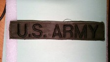 MILITARY PATCH SEW ON NAME TAPE TAG OD GREEN BDU UNIFORM US ARMY COMBAT USED