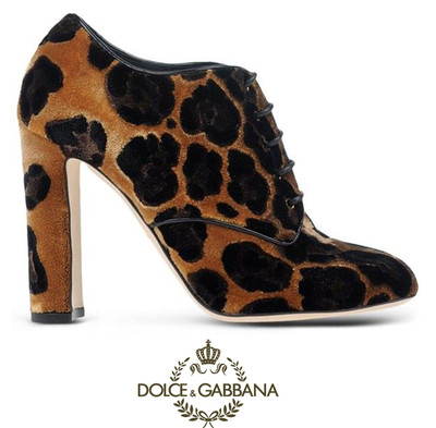 leopard print high heel ankle boots