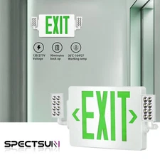 UL Listed 6 Packs Led Green Exit Signs with Battery Backup Combo Exit Lights.