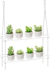 2-Tier Acrylic Window Wall Hanging Clear Plant Shelves for Windows