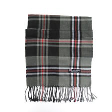 100% Cashmere Scarf, Tan, White, Brown, Red, Made in Scotland Unisex  72" x 11.5"