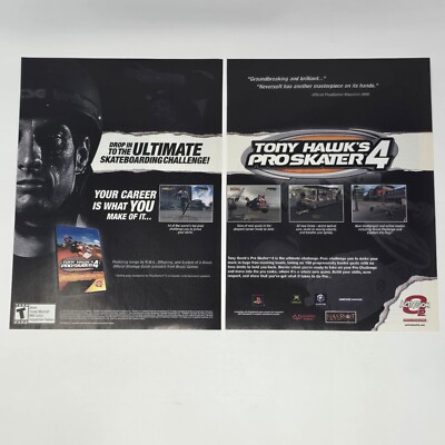 Tony Hawk's Pro Skater 4 PS1 Xbox GameCube Drop In Print Ad/Poster Promo Art
