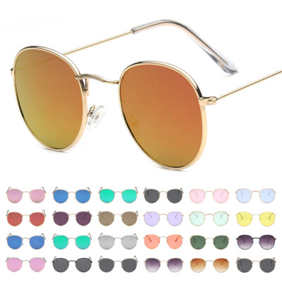 Round Sunglasses Men Women Retro Circle Metal Hipster Sun Glasses UV Protection