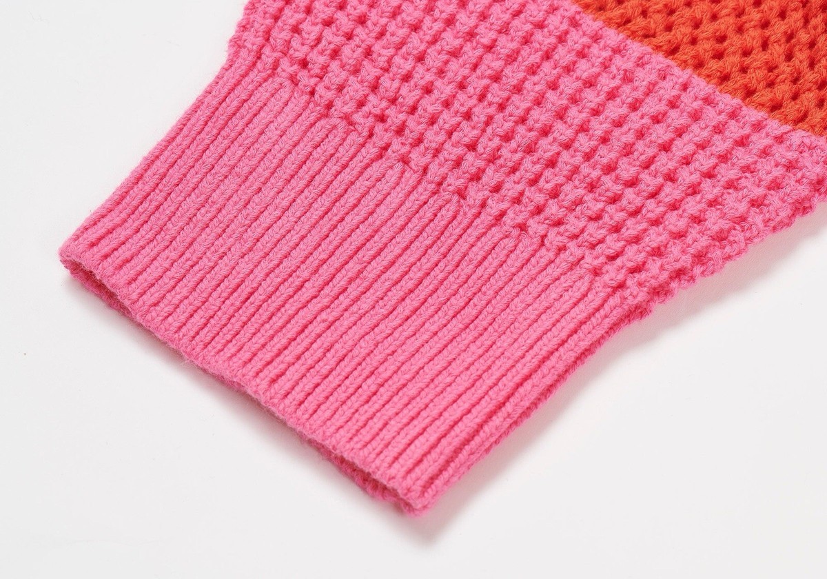 Palace Open Stripe Knit Sweater in Pink / Orange Men