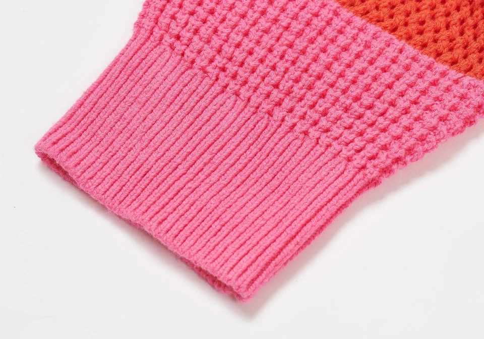 Palace открытый полоски вязаный свитер в розовый / оранжевый мужской размер большой в полоску джемпер - Изображение 3 из 4