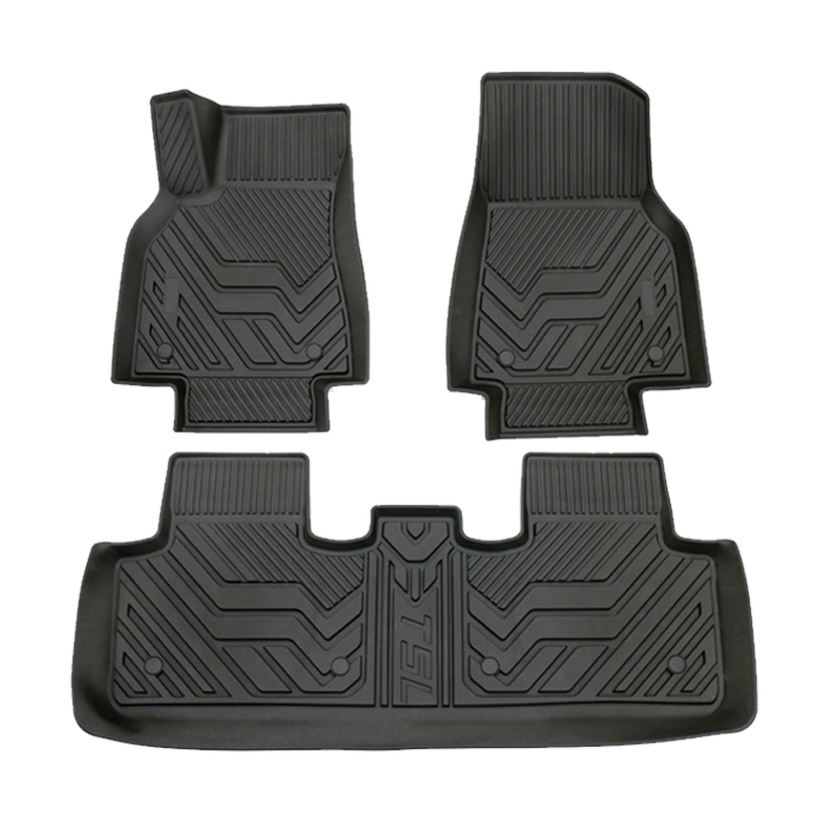Premium All-Weather Floor Mats for 2020-2024 Tesla Model Y 5-Seater - Front & Rear Row Protection-image
