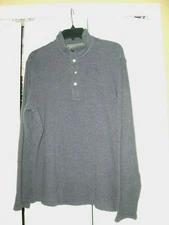 Men's~MICHAEL KORS~STRIPED Mock Neck~Snaps Closure~LOGO~STRETCH~Sweater size M