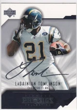 LADAINIAN TOMLINSON AUTO SIGS Upper Deck Football Card SAN DIEGO CHARGERS HOFer!