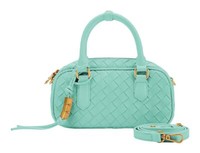 Seidenfelt Manufaktur Kinna Bowling Crossbody Bag Handtasche Aqua Green Mint