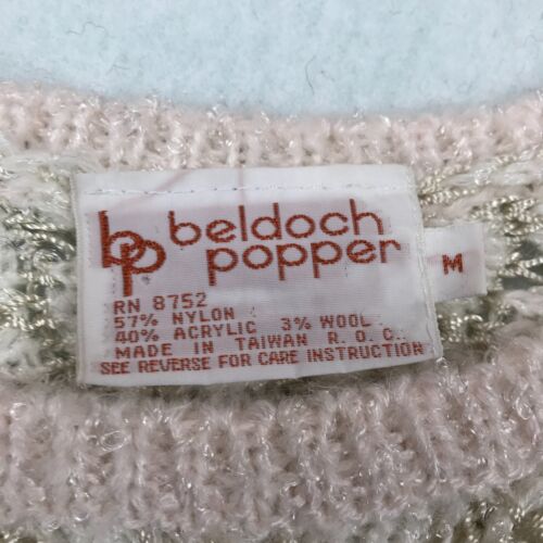 Vintage Pullover Damen mittel kurz Dolmanärmel Perlen 80er Beldoch Popper - Bild 3 von 14