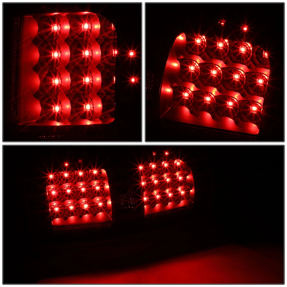 FOR 2009-2014 FORD F150 PAIR FULL LED TAIL LIGHT REAR BRAKE LAMPS(BLACK/CLEAR) - Image 4 of 4