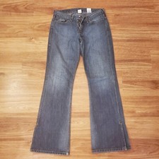 Lucky Brand Dungarees Made in USA Women's Sz 8x29 Flare/Slit Boot-cut Jeans