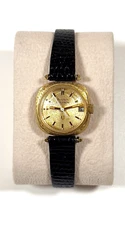 Vintage Bulova 1974 10k RGF Accutron Calendar w/ Speidel Black Leather Band