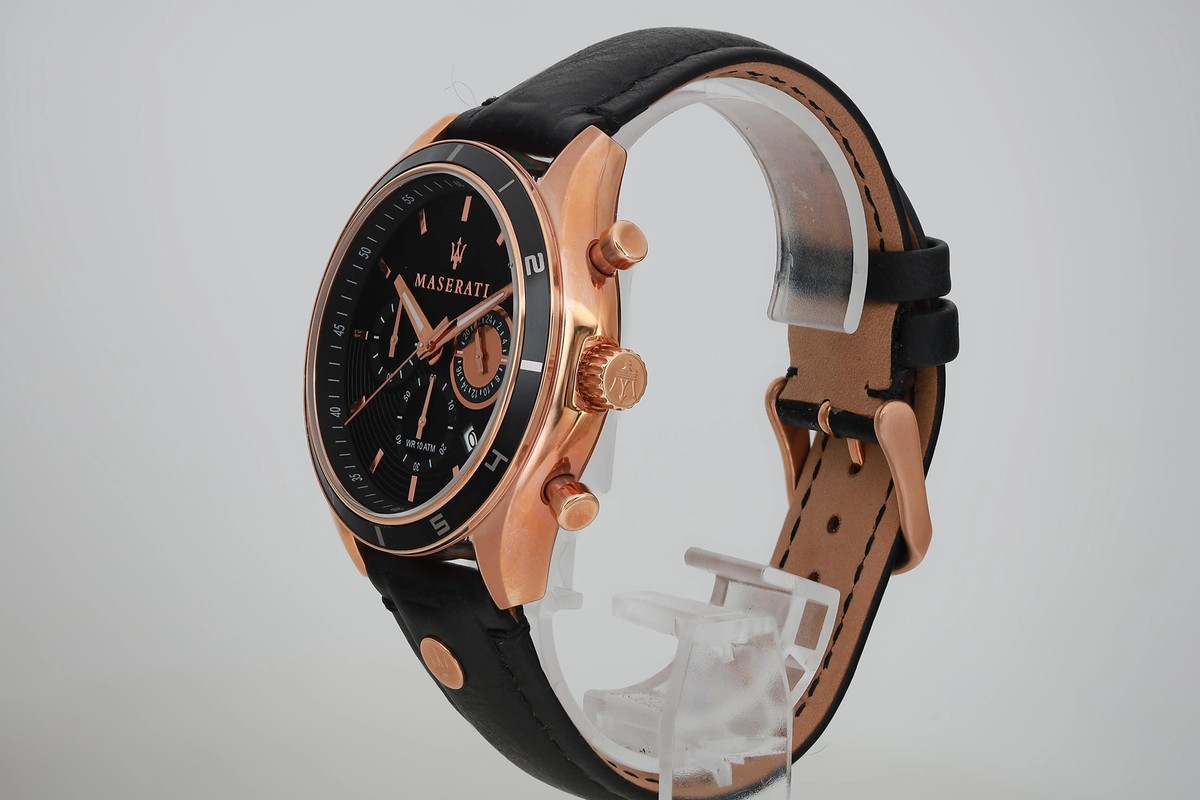 M*i様 Maserati Corsa 46mm 腕時計 Maserati Sorpasso 45 mm Chronograph Black Dial Men's Watch