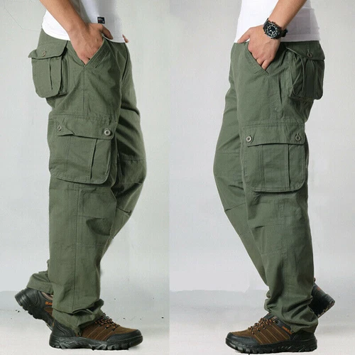 Men's   Outdoor Pocket Pants Tactical Cargo Army Work Trousers Plus Size - Picture 5 of 27