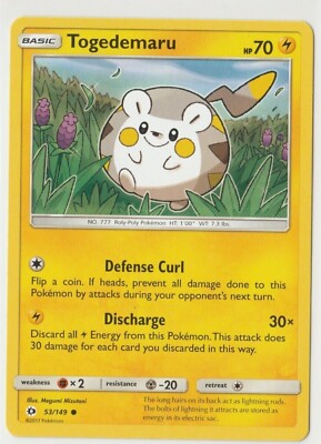 Togedemaru Pokemon TCG Card 53/149