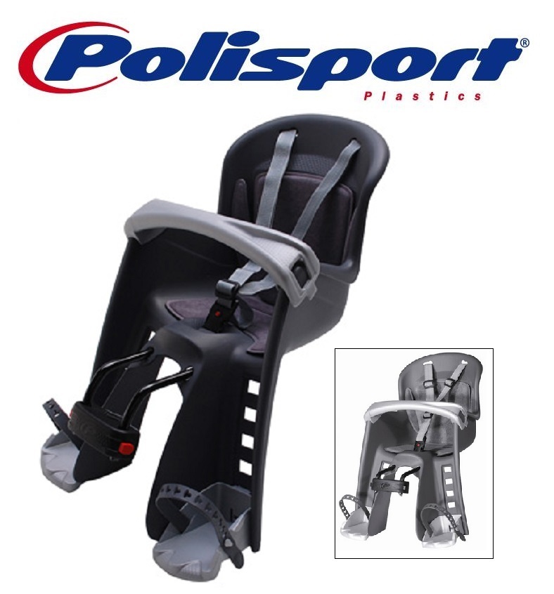 Siège vélo avant porte bébé avec repose-pieds réglables pour VTC VTT gris