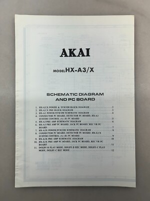 Akai HX-A3 Original Schematics Free Shipping | eBay
