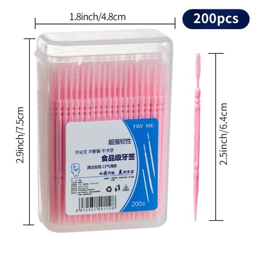 200 Spazzolini Interdentali Silicone Stuzzicadenti Pulizia Orale Cura Gengive Tra Denti - Foto 5 di 17