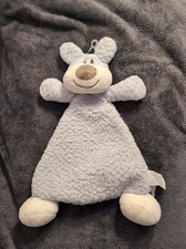 Demdaco Nat Jules Puppy Dog Blue Lovey Security Blanket Plush Rattle Soft Toy