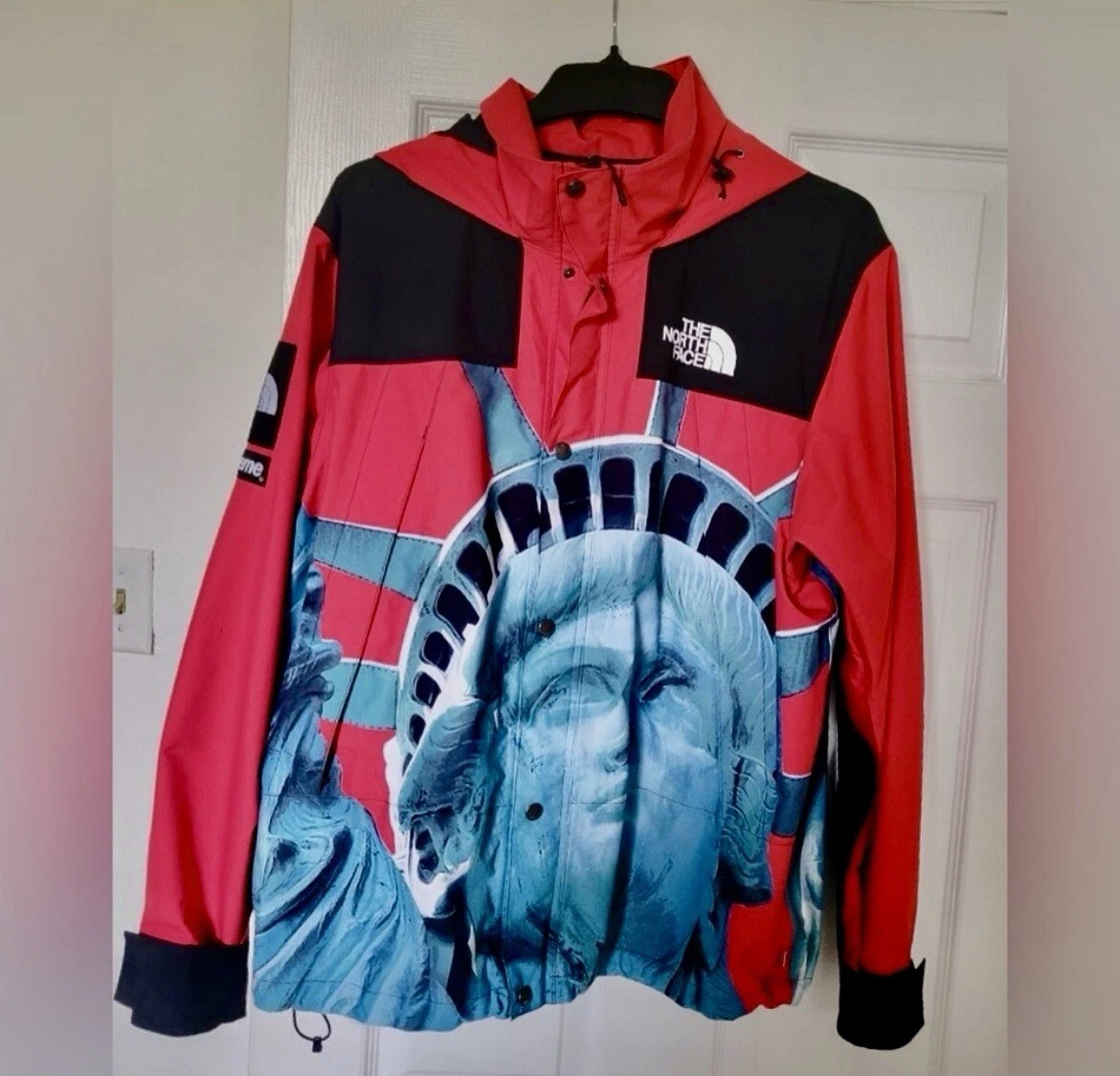Veste de montagne rouge Supreme x The North Face Statue of Liberty taille L