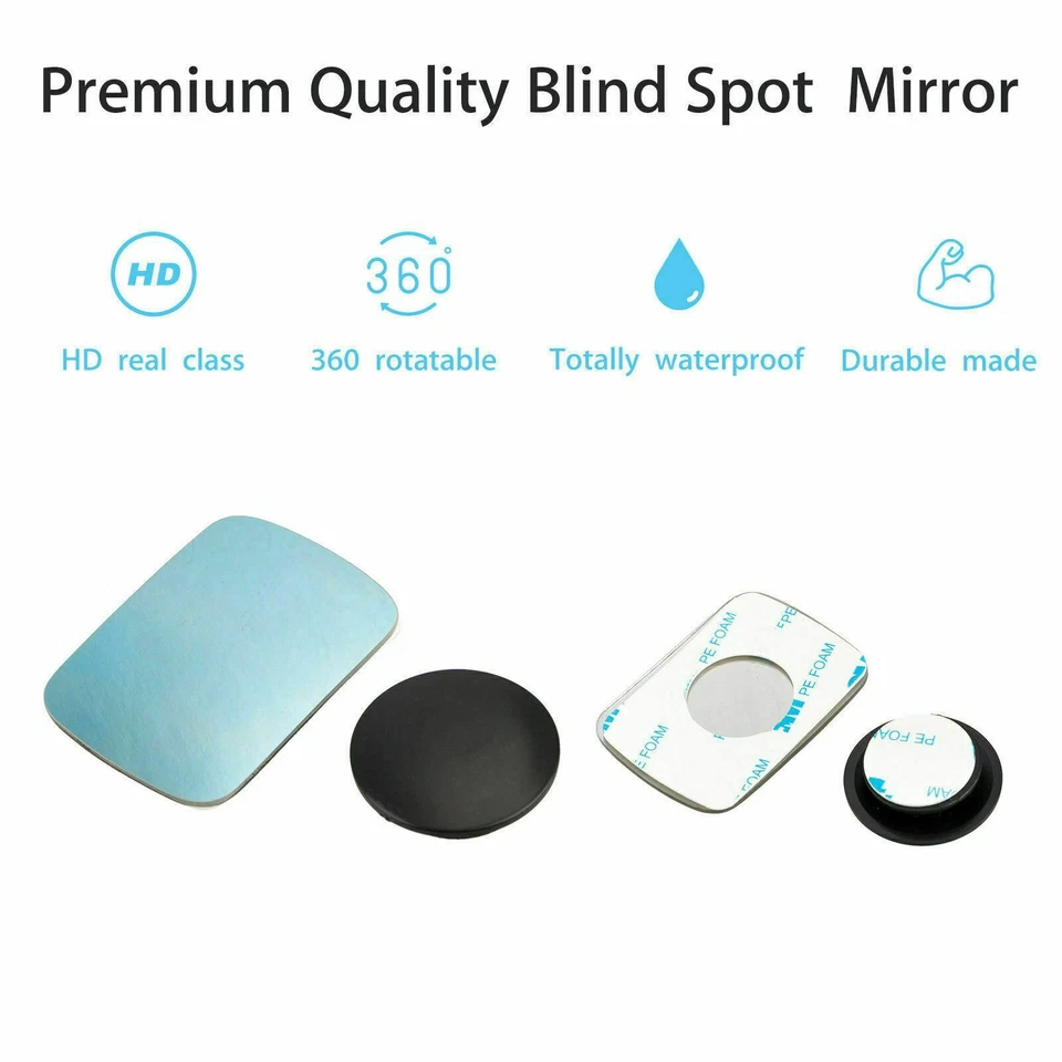 Espejo retrovisor gran angular de punto ciego universal tinte azul 3D para coche  Foto 3 de 4