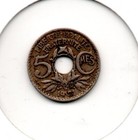 Pièce Ancienne  5 Centimes Francs Lindauer 1921