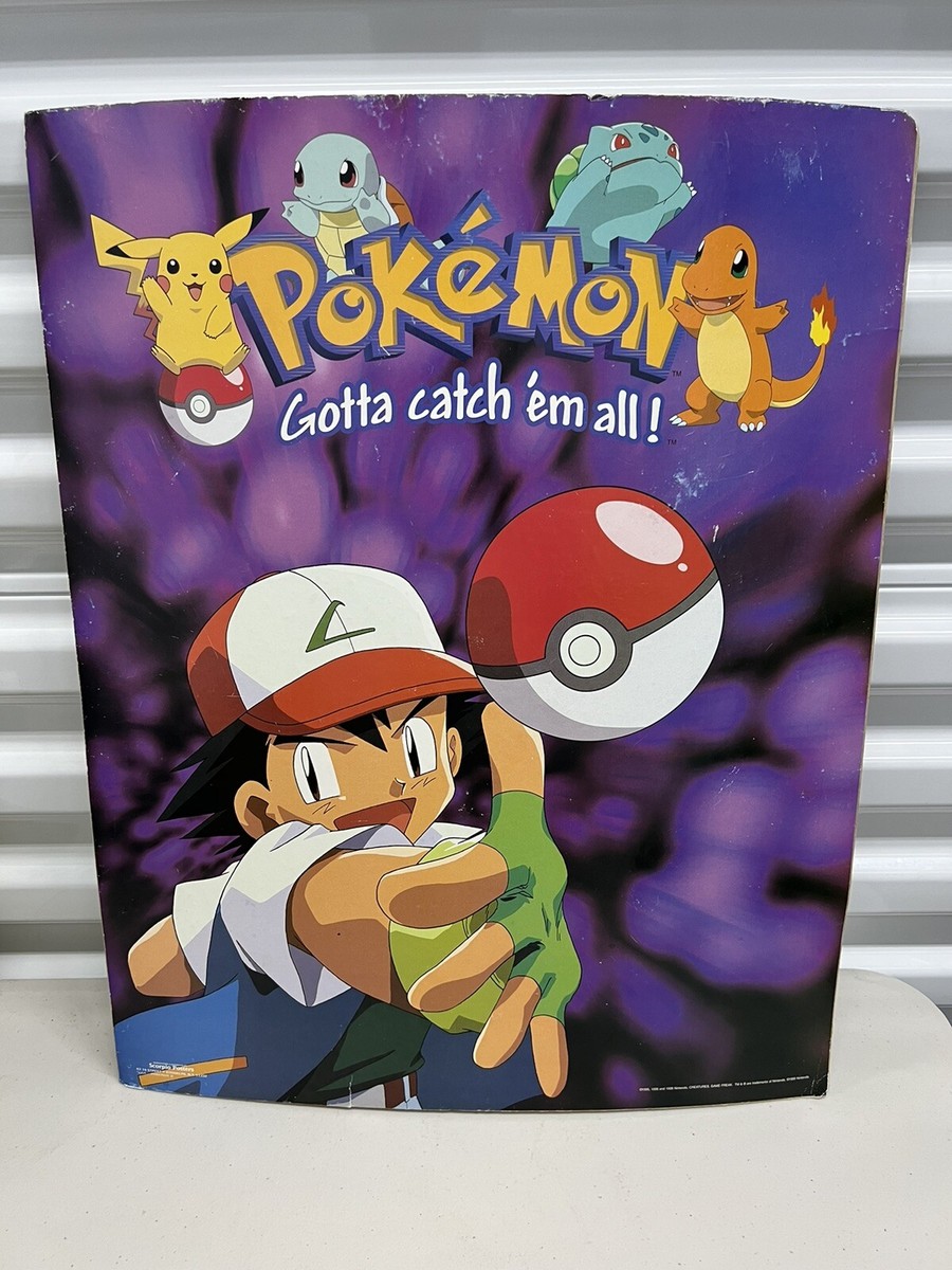 1999 Pokémon Poster Nintendo 16 x 20” Scorpio Ash Ketchum Gotta