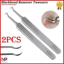 Blackhead Remover Tweezers Acne Pimple Blemish Extractor Curved Needle Clip Tool
