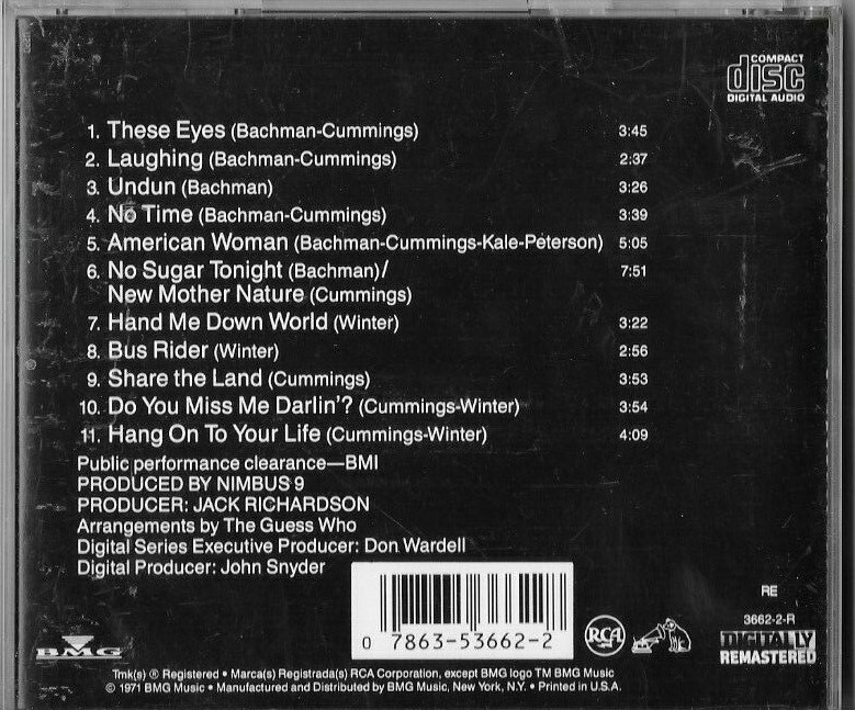 THE GUESS WHO - The Best of the Guess Who - Remastered CD