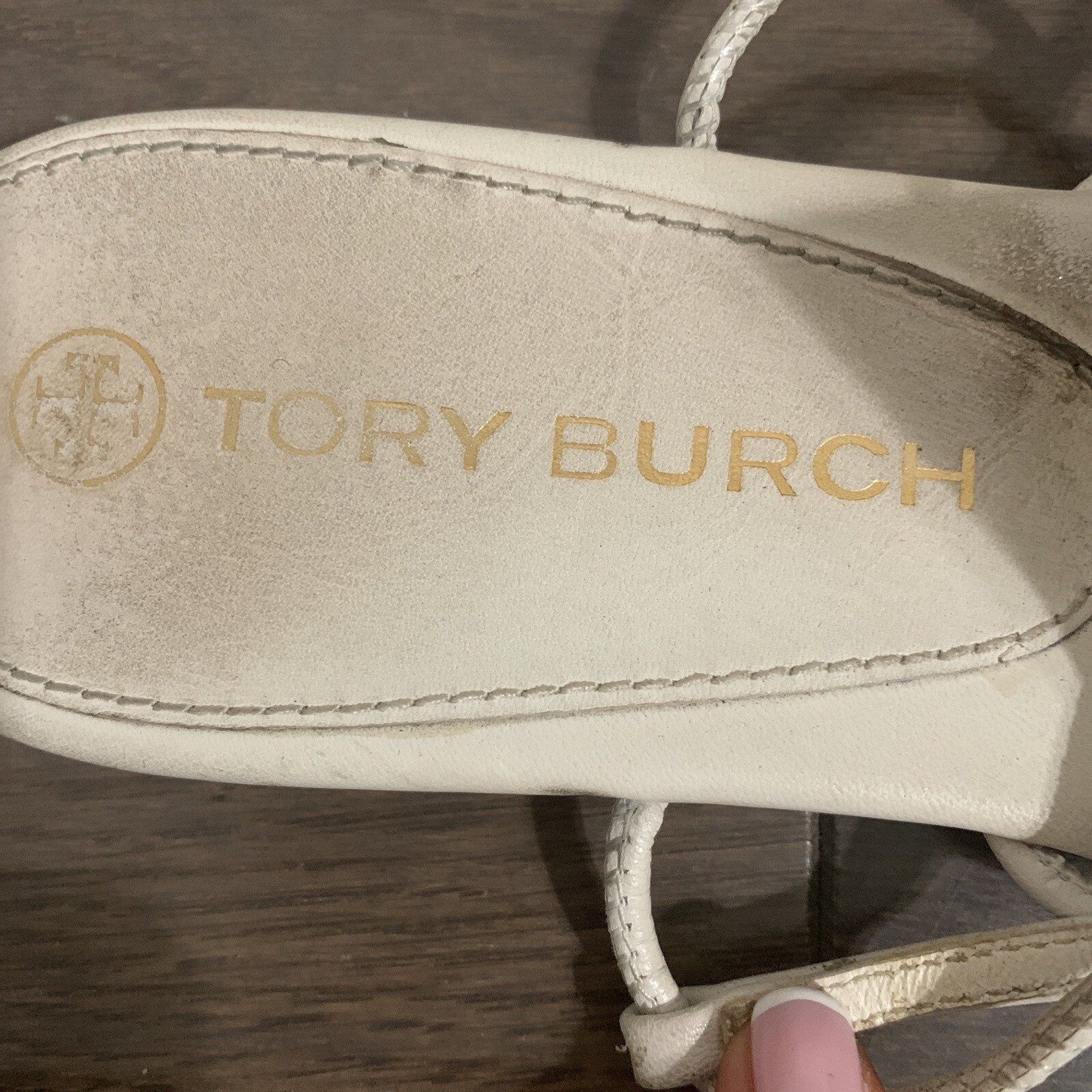Tory Burch Authentic Solid Bone White Genuine Lea… - image 4