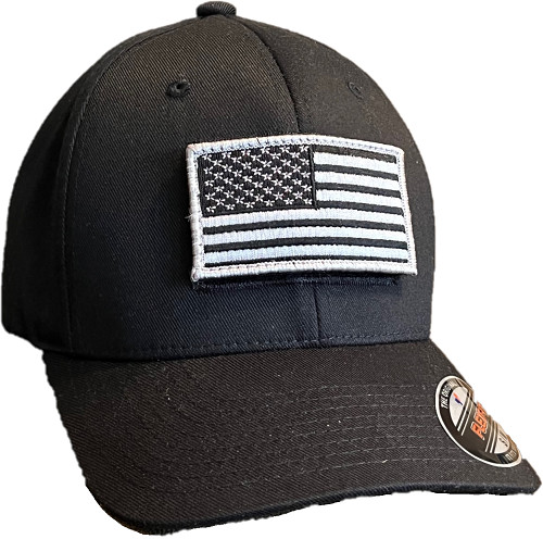 Mens Flexfit USA Flag Tactical Hat - Attachable Patch Military Baseball Cap NEW