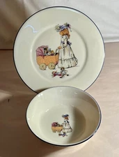 Lenox Special Children & Toys "Girl With Carriage" 2 Piece Child's Set