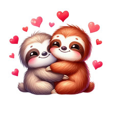 Wall Decal Sticker Sloth, Couple Valentine's Day Wall Sticker 18X18cm Large