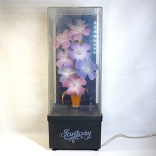 Scatola luminosa lampada fiori che cambia multicolore fibra ottica vintage