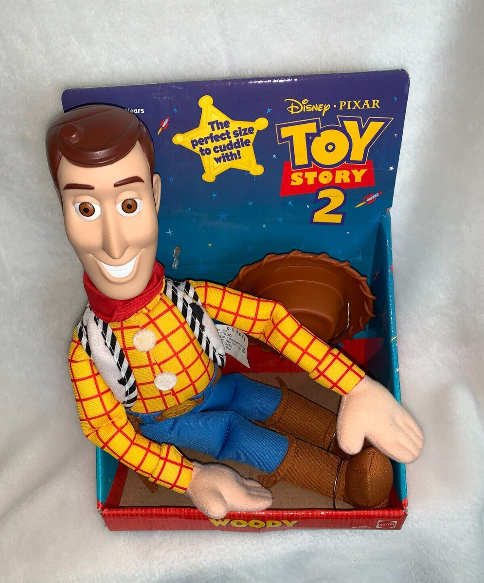 New VTG 2000 Mattel Disney Toy Story 2 Woody Plastic Head Plush