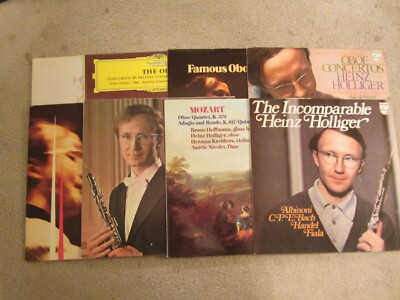 (Lot of 8) Heinz Holliger (oboe) recordings (12'' Stereo LPs) *SEE BELOW*