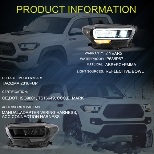Amber DRL Headlights for 2016-2023 Tacoma – Rave Off Road
