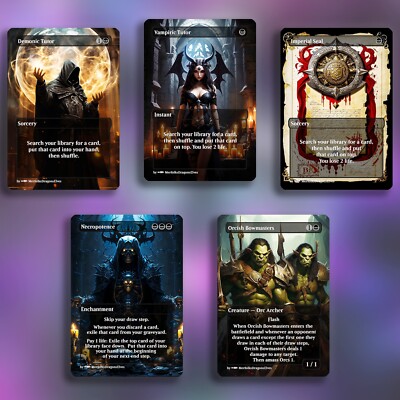 Black EDH Staples | Premium MTG Proxies | 5 Cards | Authentic Blue-Core Paper