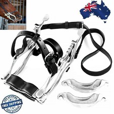 NEW DENTAL SPECULUM HORSE MOUTH GAG STAINLESS STEEL & leather straps