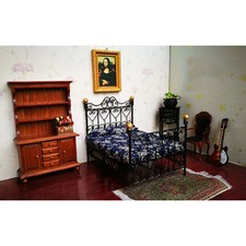 # CREAL 30921 mueble con espejo negro 1:12 para casa de muñecas nuevo