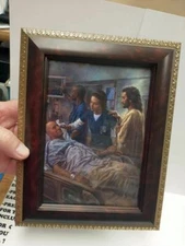 Nathan Greene THE HEALER Print Jesus Medical Nurse Practitioner DARKCHERRY FRAME