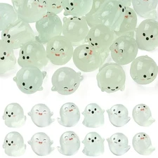 30pcs Luminous Resin Ghost Display Ornament Glow in Dark Home Office Desk Decor