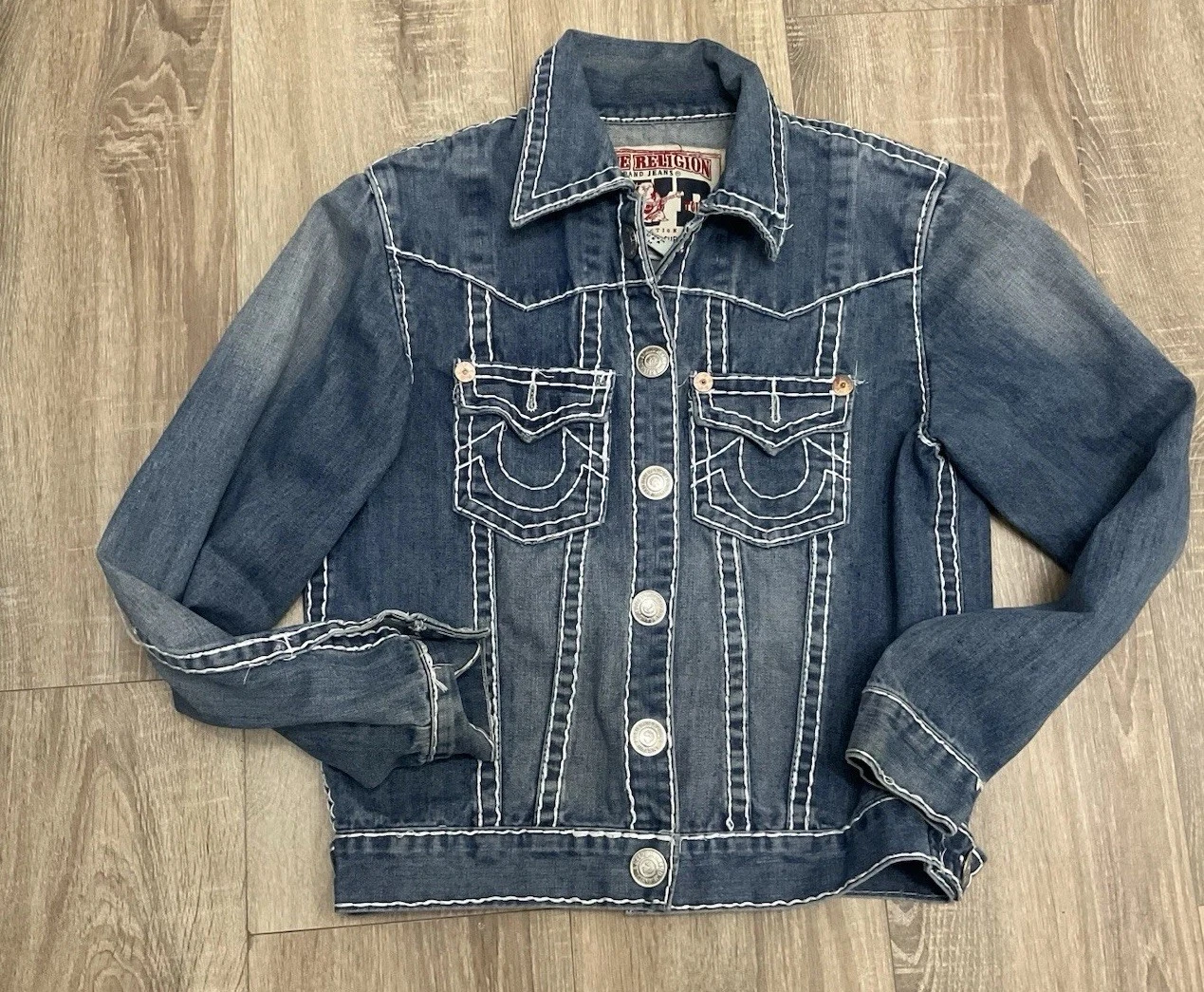 True Religion Jimmy Super T Denim Jacket Distressed Y2K Size M
Opens in a new window or tab
